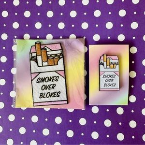 Iron-on Smokes Over Blokes Patch & Pin (UK)